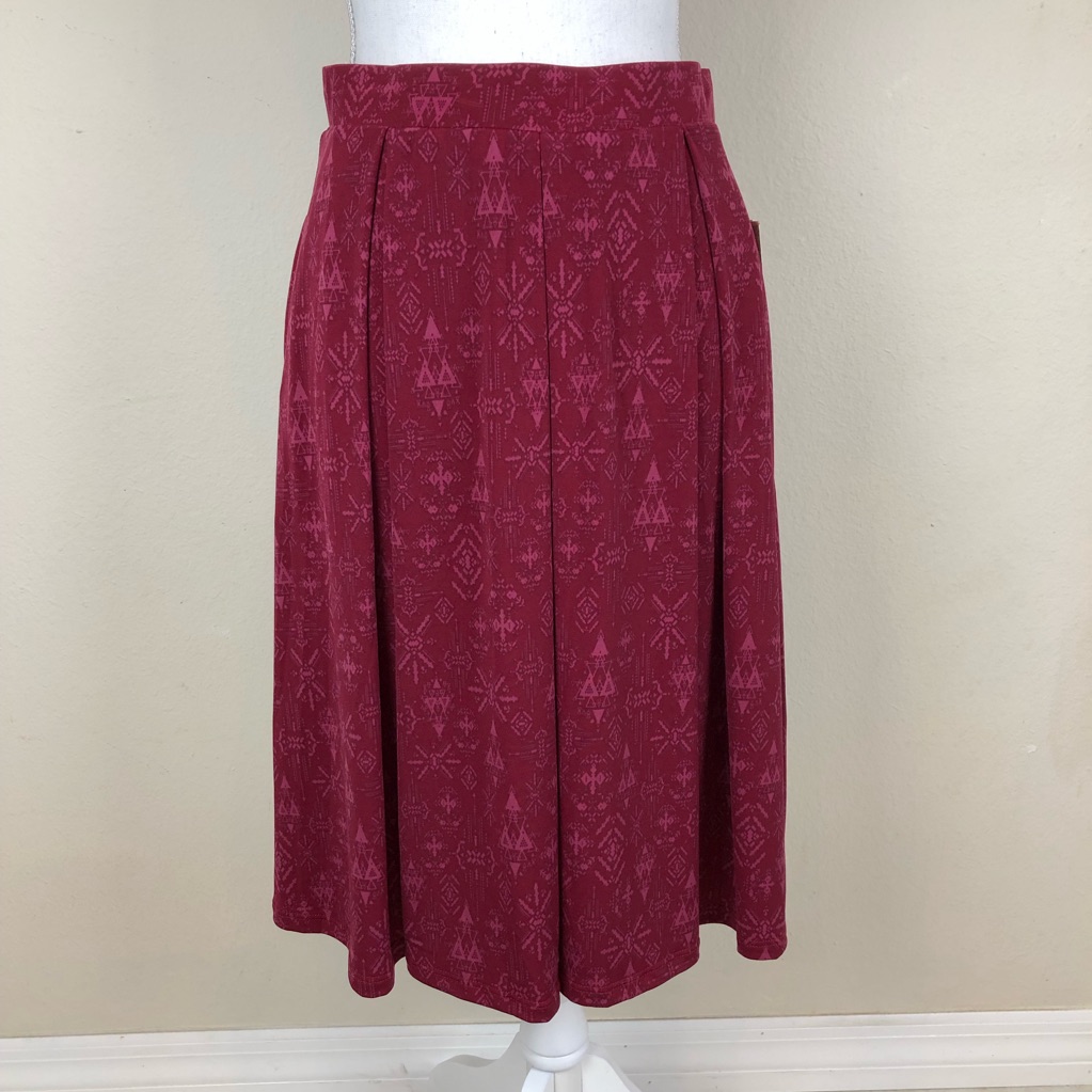 Lularoe Madison Pleated Skirt Aztec Print Pink S